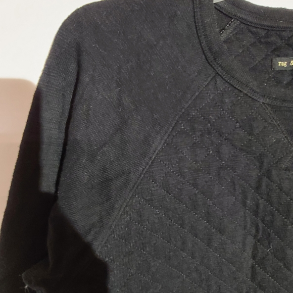 Rag and bone jean quilted sweatshirt black sweater - Picture 11 of 12